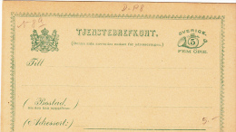 Zweden Dienstpostkart Tjenstebrefkort DP6 I Cat  2.00 Euro - Postal Stationery