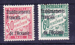 Océanie Taxe N°4 Et 6 Neuf Charniere Ou Adhérences Tache Brunatre Sur Une Dent Du N°6 - Timbres-taxe