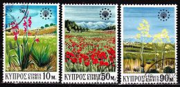 CYPRUS 1970 European Conservation Year Complete Set Vl. 157 / 159 - Oblitérés