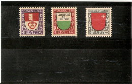 SUISSE  N °174/176 NEUF AVEC CHARNIERE  1919 - Unused Stamps