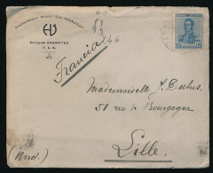 Enveloppe ARGENTINA - FRANCIA (N° YT 235) Buenos Aires - Lille (Nord) Cachet Cire Expéditeur Au Verso (PD) P.L. Dubus - Briefe U. Dokumente