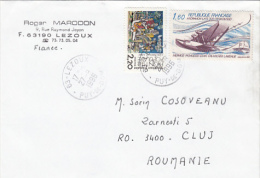 HYDROPLANE, AVION, STAMP ON COVER, SENT TO ROMANIA, 1996, FRANCE - Cartas & Documentos