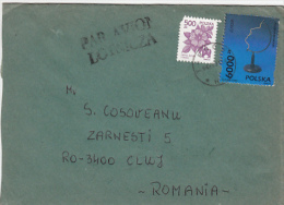 FLOWER, STAMPS ON AIRMAIL COVER, SENT TO ROMANIA, 1994, POLAND - Briefe U. Dokumente