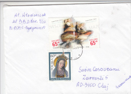 THE VIRGIN MARY , DANCERS, STAMPS ON COVER, SENT TO ROMANIA, 1999, POLAND - Cartas & Documentos