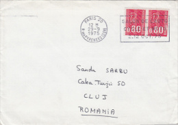 AUTO AND MOTO CYCLE SALON, SPECIAL POSTMARK ON COVER, SENT TO ROMANIA, 1975, FRANCE - Covers & Documents