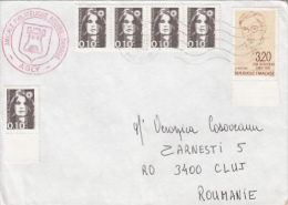 JEAN GUEHENNO, STAMP ON COVER, SENT TO ROMANIA, 1990, FRANCE - Brieven En Documenten