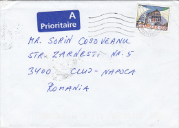 DENMARK ARHITECTURE, STAMP ON PRIORITY COVER, SENT TO ROMANIA, 2001, DENMARK - Briefe U. Dokumente