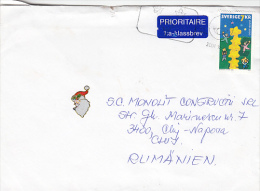 CHRISTMAS, SANTA CLAUS, STAMP ON PRIORITY COVER, 2001, SWEDEN - Lettres & Documents