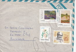 FLOWERS, TREES, RIVERS, STAMPS ON AIRMAIL COVER, 1991, ARGENTINA - Storia Postale