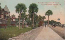 Florida Daytona North Beach Street And Residence Of C G Burgoyne - Daytona