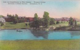 North Carolina Greensboro Lake And Amphitheatre On West Campus Womans College University Of North Carolina Albertype - Greensboro