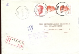 Omslag Enveloppe Aangetekend Herzele  519 - 1986 - Covers