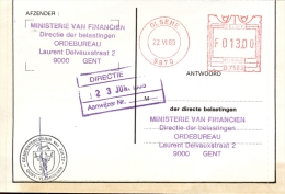 Omslag Brief Kaart Olsene 1989 - Enveloppes-lettres