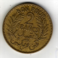 TUNISIE - 2  FRANCS - (bon Pour), Sans Le Nom Du Bey - 1921 - - Tunesië