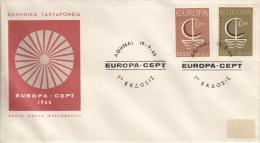 Greece FDC Scott #862-#863 Set Of 2 Europa 1966 - FDC