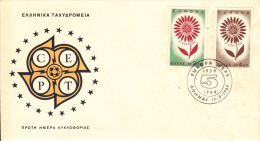 Greece FDC Scott #801-#802 Set Of 2 Europa 1964 - FDC