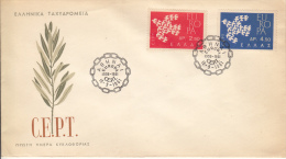 Greece FDC Scott #718-#719 Set Of 2 Europa 1961 - FDC