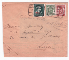 L. Exprès Affrr. 5fr+1fr+35c Rectang PONDROME/1946 Pour Liège. R - 1934-1935 Leopoldo III