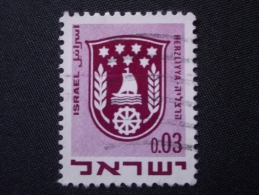 ISRAEL  ( O )  De  1960 / 1970    "    Armoiries Des Villes - Herzliya    "         N°  380                  1 Val . - Usados (sin Tab)