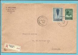 354 (Ballon Piccard)+440 (surtaxe) Op Brief Aangetekend Met Stempel BRUXELLES 1 - Covers & Documents