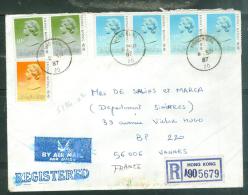 Lettre Recommandée De Hong Kong Vers La France En 1987 - Aw83 - Storia Postale