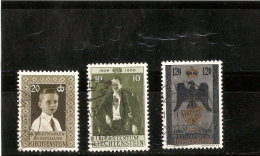 LIECHTENSTEIN   N ° 308/309/314/   OBLITERE   1956 - Gebraucht