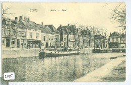 SLUIS * SLUIS KADE QUAI * ANSICHTKAART * CPA (2145) GELOPEN IN 1912 Van SLUIS Naar BRUXELLES * NVPH Nr 51 - Sluis