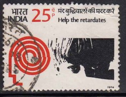 India  Used 1974,  Help For Mentally Retarde, Health, Disease,   (image Sample) - Usati