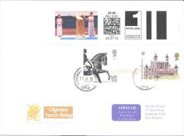 UK Olympic Games London 2012 Letter; Torch Relay Smart Stamp + Greenwich & Equestrian Stamps, Used, RARE - Eté 2012: Londres