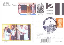 UK Olympic Games London 2012 Card; Toch Relay, Handover Ceremony Smart Stamp, Buckingham Palace Stage - Eté 2012: Londres