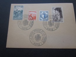 Cachet Commémoratif De La Croix-Rouge Française (Red Cross)de Metz 14 Décembre 1952 - Cruz Roja