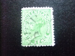 QUEENSLAND  1883 - 92  - QUEEN VICTORIA  - Dos Sellos - Yvert & Tellier Nº  55 º FU   Crown And  Q - Usati