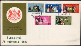 GB 1970-0006, General Anniversaries FDC, London W. C. Postmark - 1952-1971 Pre-Decimal Issues