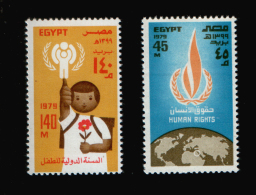 EGYPT / 1979 / UN / UN'S DAY / IYC / INTL. YEAR OF THE CHILD / FLOWER / HUMAN RIGHTS / GLOBE / MNH / VF - Ungebraucht