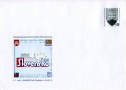 Entier Postal De Slovaquie De 2002 Sur Enveloppe Illustrée - Sobres