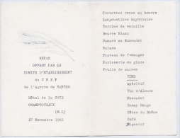 Menu-CHAMPTOCEAUX--49--Hotel De La Cote--27 Novembre 1966--Repas Offert Par CE Du CNEP De Nantes - Menu