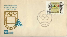 579 -FDC Buenos Aires,  1984, Argentina , Olimpiadas , - FDC