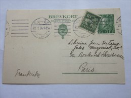 1924 Brevkort Entier Postal +timbre Rajouté Suéde Sverige Lettre Letter Cover Entiers Postaux Pour Librairie Paris - Postwaardestukken