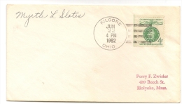 US - 3 - 1962 COVER Tied By GARIBALDI  Champion Of Liberty From KILGORE, OHIO To HOLYOKE, MASS - Lettres & Documents