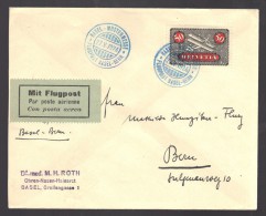 SUISSE 1924 Bale/Berne PA N° 9 Obl. S/Lettre Entiére - Premiers Vols