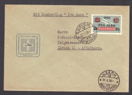 SUISSE 1938 Zurich/Lezern PA N° 26 Obl. S/Lettre Entiére - Primi Voli