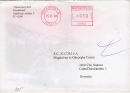 MOUNTAINS IN WINTER, CHRISTAM GREETINGS, SPECIAL COVER, SENT TO ROMANIA, 1998, HUNGARY - Briefe U. Dokumente