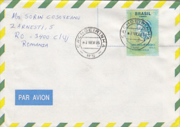 STAMP ON AIRMAIL COVER, SENT TO ROMANIA, 1995, BRASIL - Storia Postale