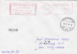 POSTMARKS ON COVER, 2001, ROMANIA - Lettres & Documents