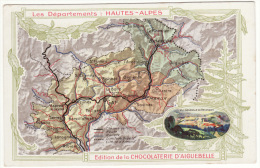 CHROMO Chocolat Aiguebelle Les Départements Hautes Alpes Vue Générale De Briançon Carte Géographique Département - Aiguebelle