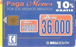 TARJETA DE ECUADOR DE BELLSOUTH  PAGA MENOS - Equateur