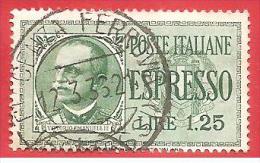 ITALIA REGNO USATO - 1932 - ESPRESSO - Effigie Di Vittorio Emanuele III - £ 1,25 - S. E15 - Poste Exprèsse