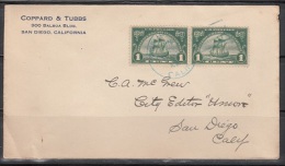 United States  Scott No. 614 Nice Pair On Cover    Lot 595 - Postal History