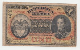 COLOMBIA 1 Peso 1895 VF P 234 Serie Z - Colombia