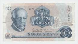 Norway 10 Kroner 1976 VF+ Banknote P 36b 36 B - Norwegen